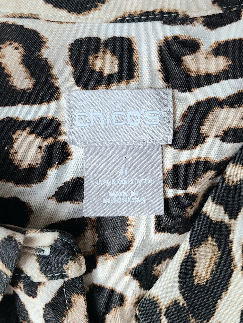 Chico's Leopard Print Lightweight Button-Down Shirt - Picture 8 of 8